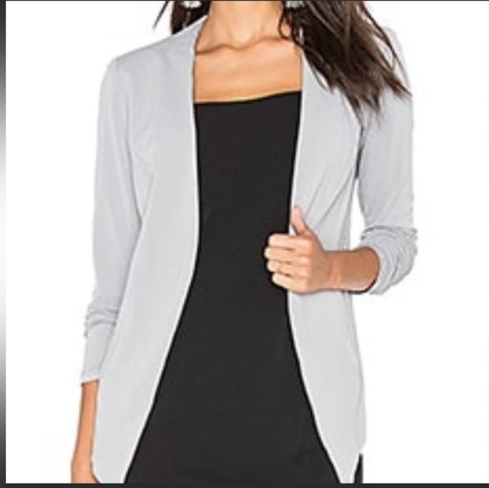 BCBGeneration Open Front Tuxedo Blazer Light Gray… - image 4